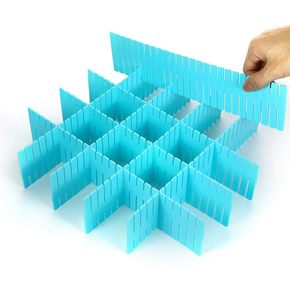 4Pcs/Set Plastic Diy Grid Drawer Divider